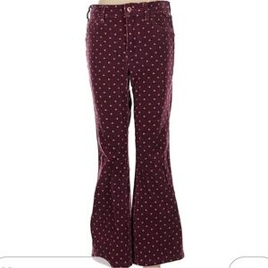 Pilcro and the Letterpress Women's 32 Cord high rise Maroon Boot Cut Jeans NWT